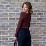 Izzy Espresso Cowl Neck Top