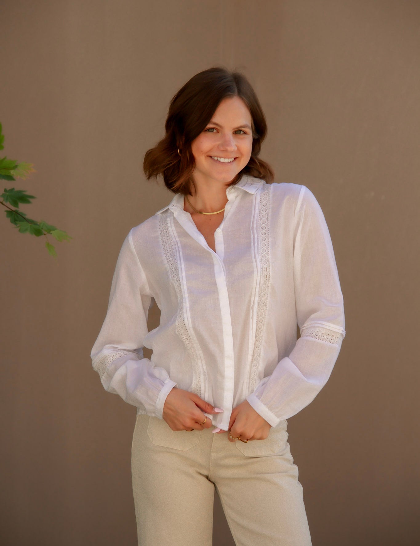 Poppy White Lightweight Blouse