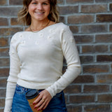 ASTR Bluma Embroidered Boatneck Sweater