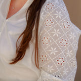 Mavi Louise Embroidered Sleeve Button-Up Shirt