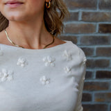 ASTR Bluma Embroidered Boatneck Sweater