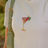 Spicy Marg Embroidered Tshirt in White