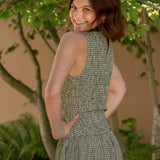 Mimi Green Gingham Sleeveless Maxi Dress