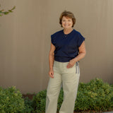 Luna Top (Navy & Wine)