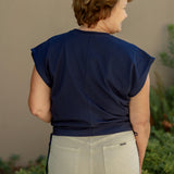 Luna Top (Navy & Wine)