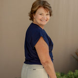 Luna Top (Navy & Wine)