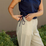 Luna Top (Navy & Wine)