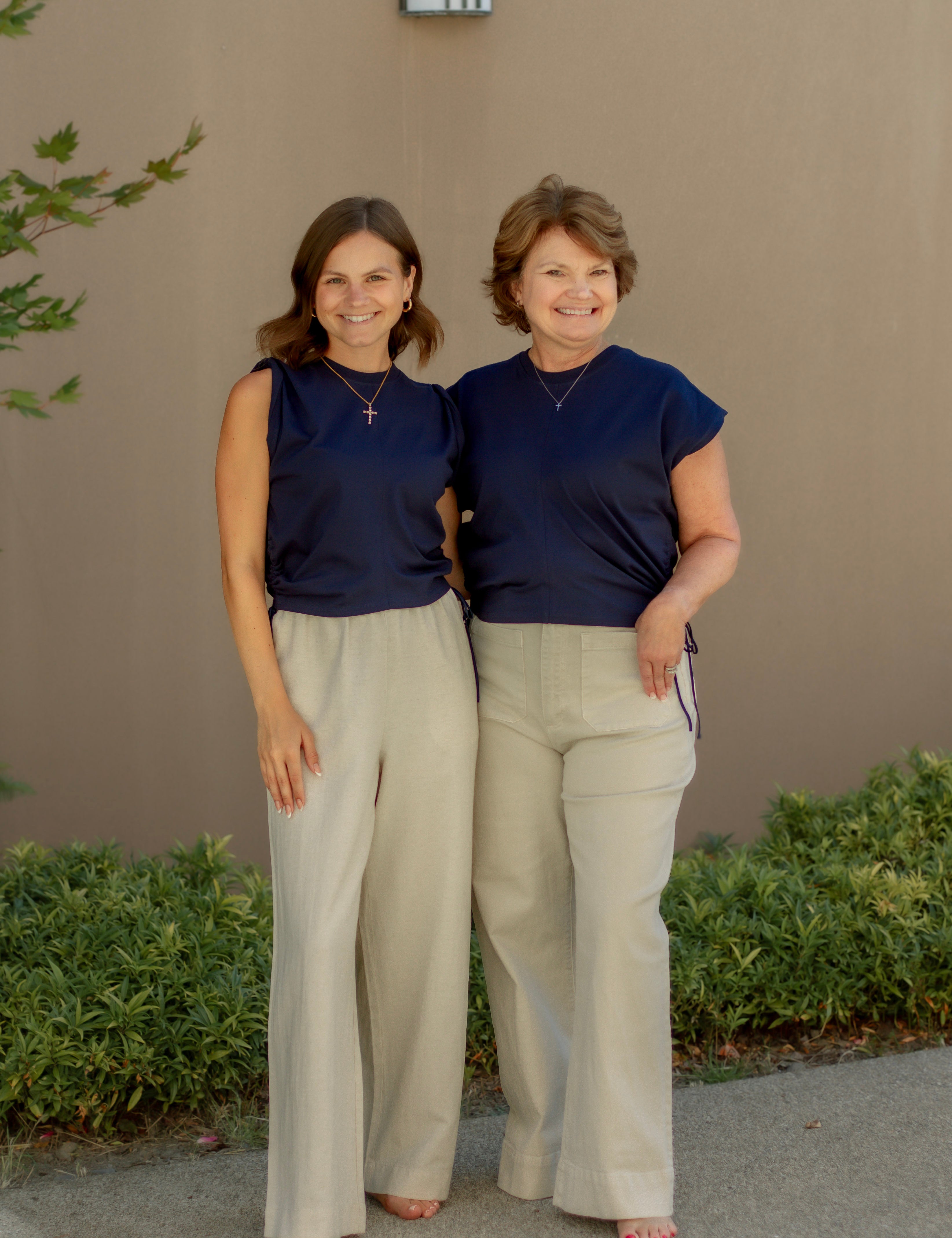 Luna Top (Navy & Wine)