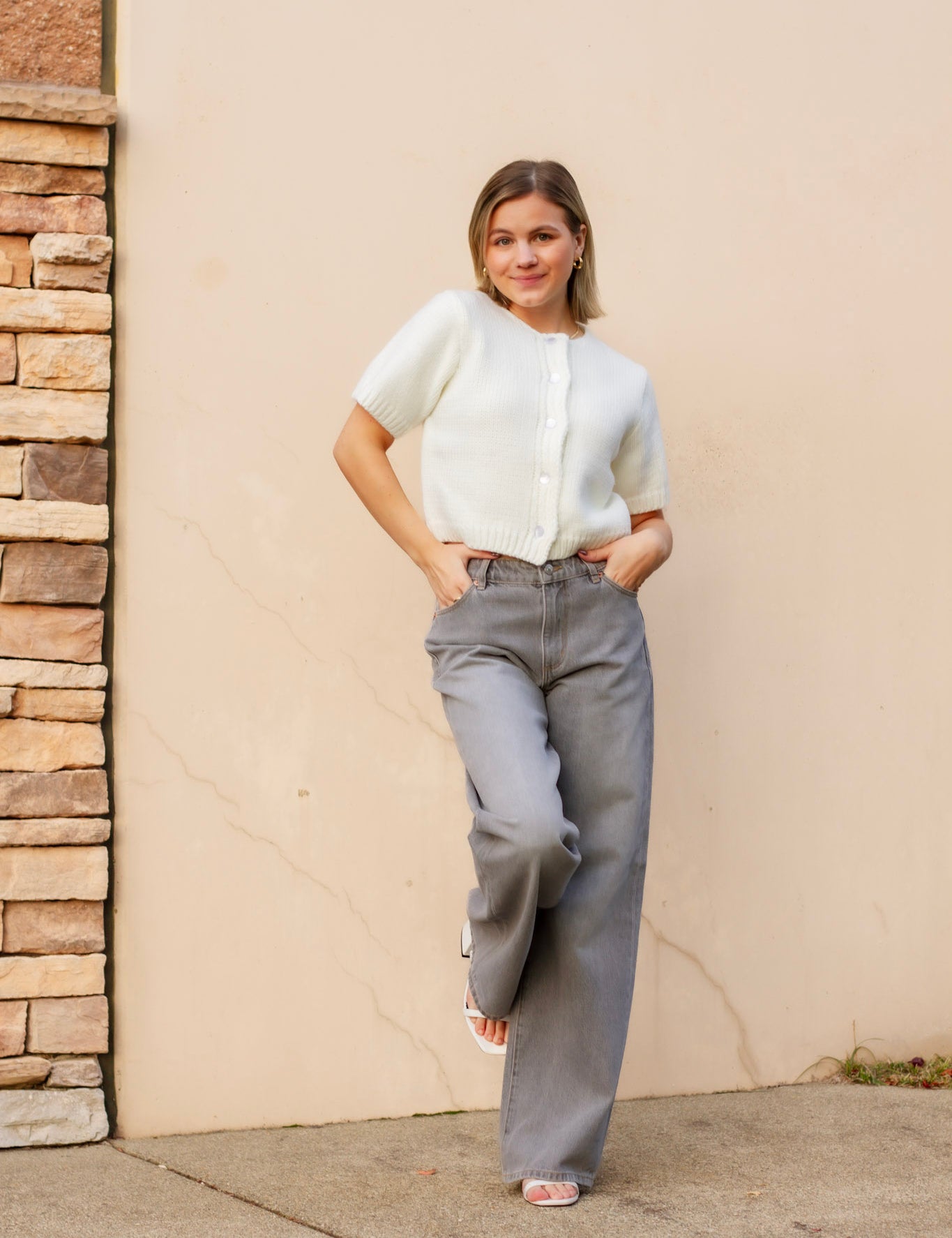 Rollas Kate Baggy - Stone Grey