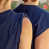 Luna Top (Navy & Wine)