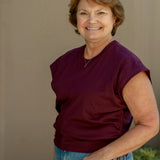 Luna Top (Navy & Wine)