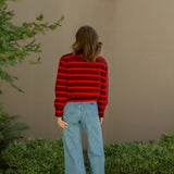 Mckenzie Red and Brown Stripe Sweater