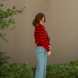 Mckenzie Red and Brown Stripe Sweater