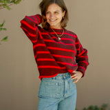 Mckenzie Red and Brown Stripe Sweater