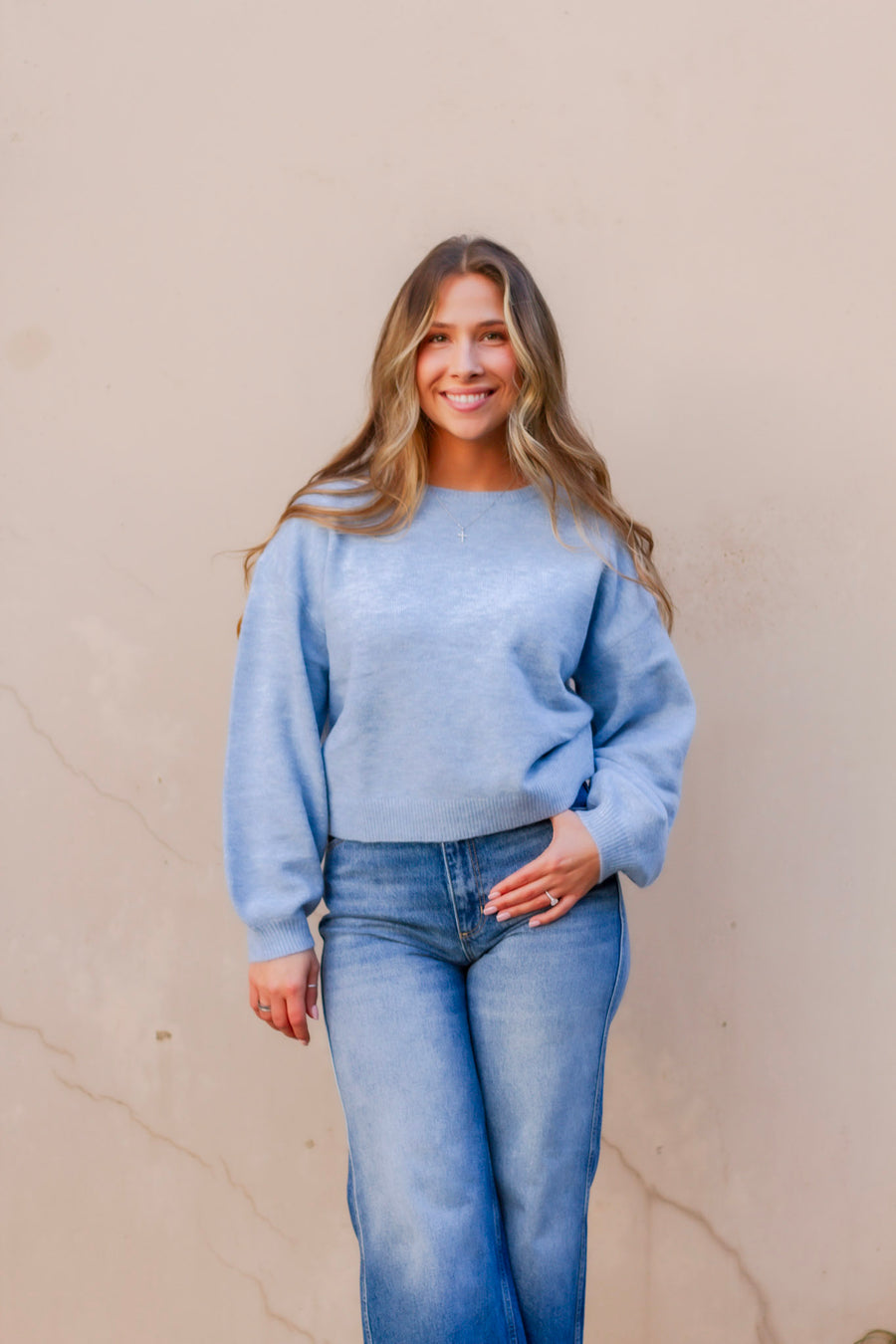 Powder Blue Knit Sweater