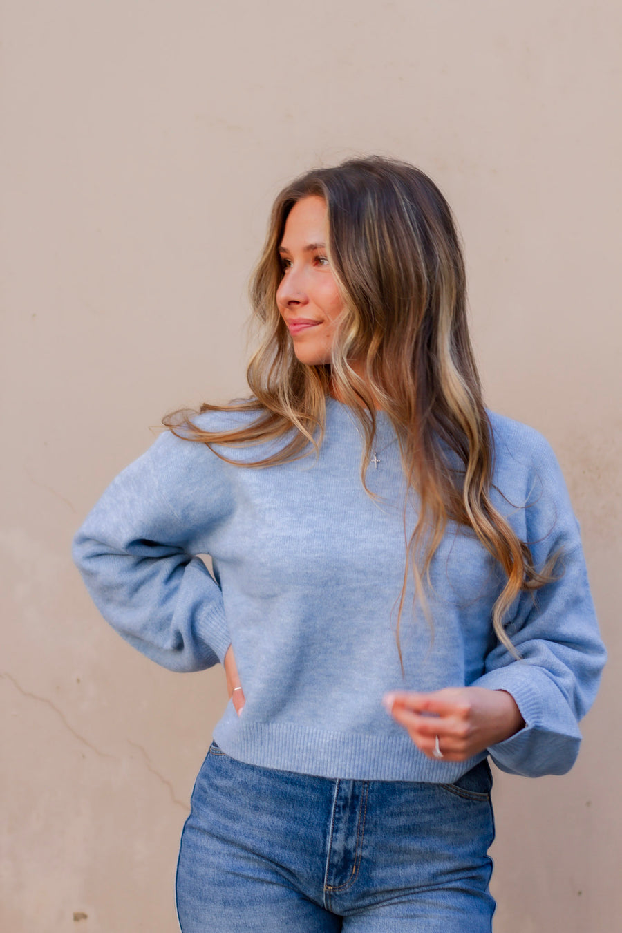 Powder Blue Knit Sweater