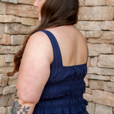 navy tank with matching navy skirt
