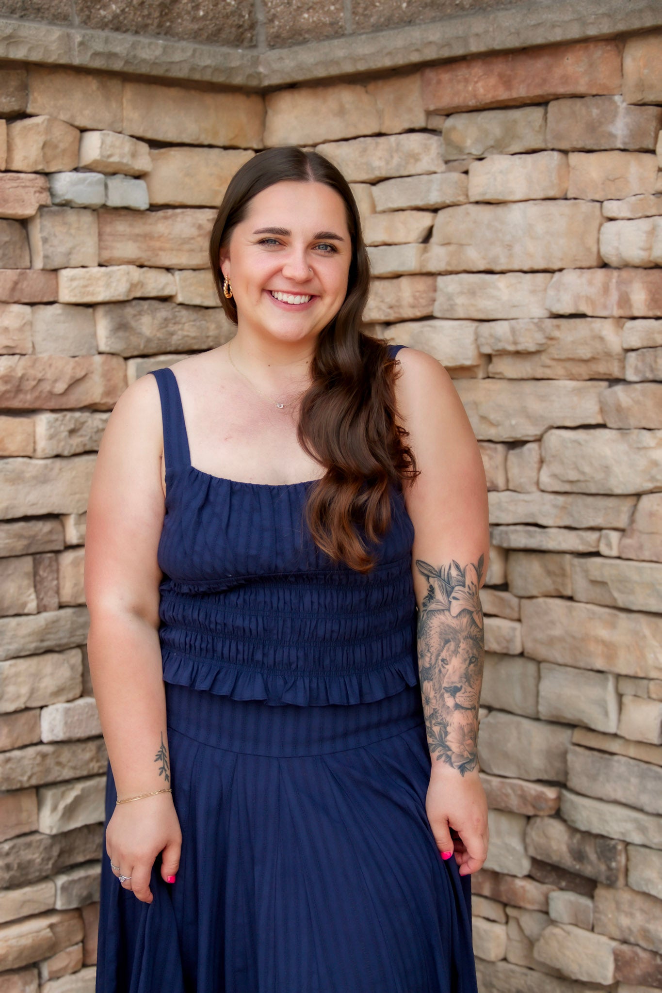 navy skirt and top matching set with tank style straps and midi length