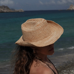 straw cowboy hat in light straw color