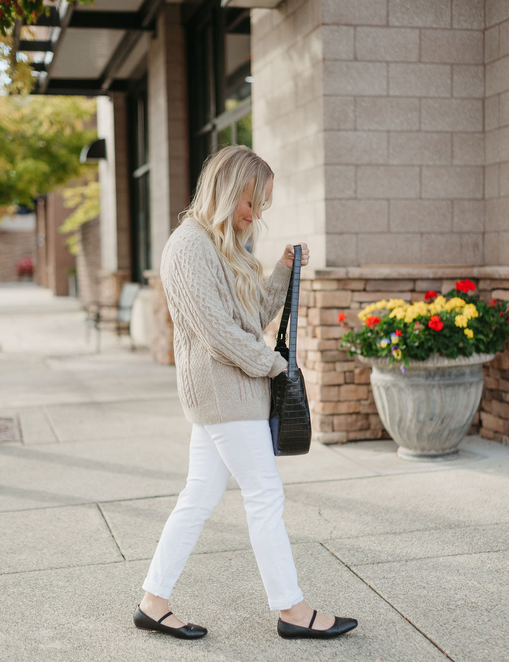 Mohair Oceanside Knit Sweater in Sand
