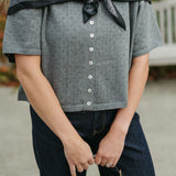 Ruby Short Sleeve Cardigan (Red & Charcoal)