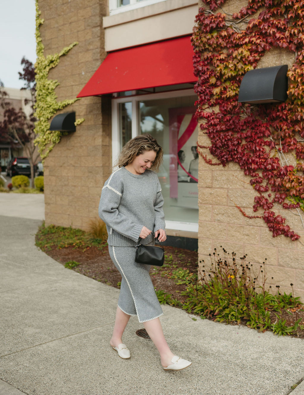 Chantel Stitch Sweater in Grey