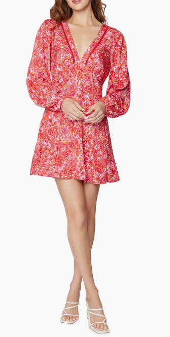 Petal Patch Long Sleeve Mini Dress