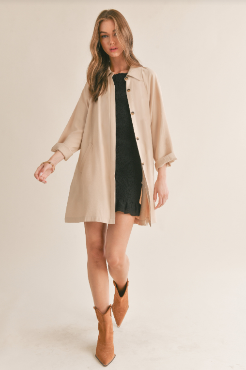 Relaxed Raglan Half Coat