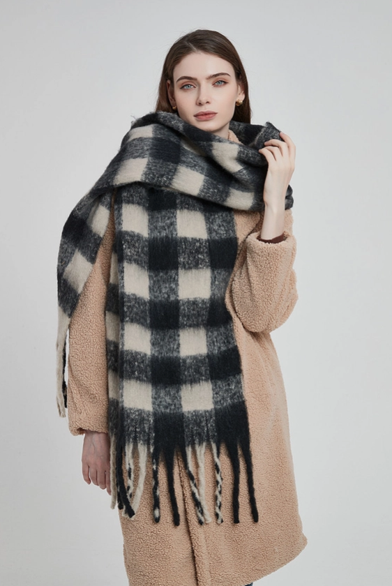 Blanket Scarf - Gingham Rust