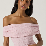 Jackie Textured Knit Off The Shoulder Top