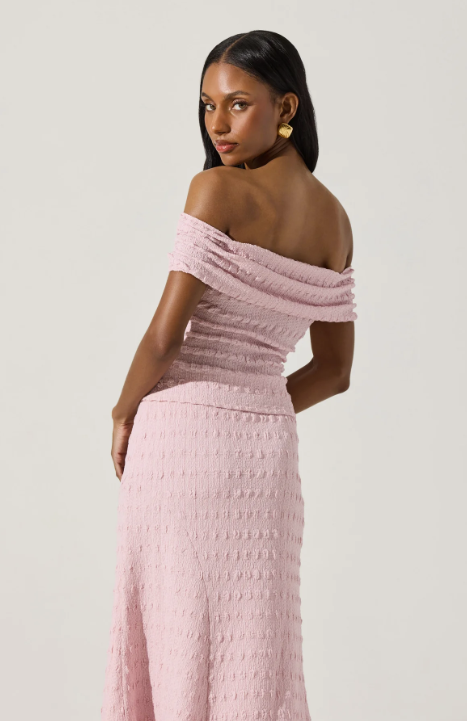 Jackie Textured Knit Off The Shoulder Top