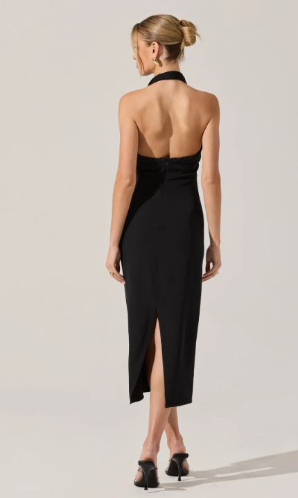ASTR Alanna Halter Cowl Neck Dress