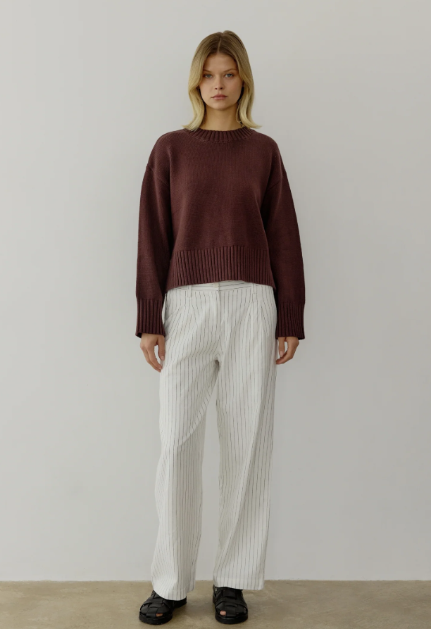 Asher Sweater - Brown & Olive