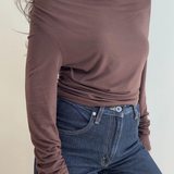 Izzy Espresso Cowl Neck Top
