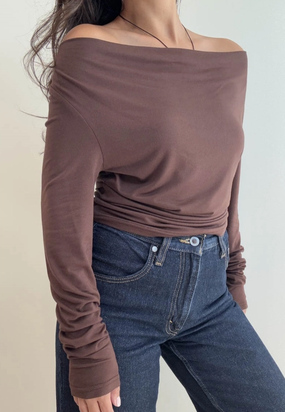 Izzy Espresso Cowl Neck Top