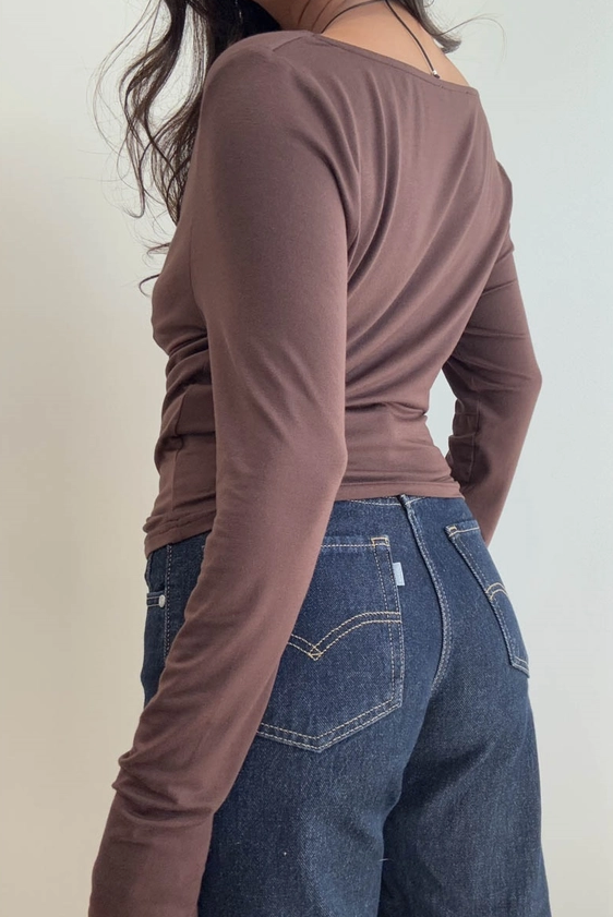 Izzy Espresso Cowl Neck Top
