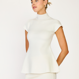 Druna Knit Peplum Top by Line & Dot