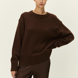 Elodie Anouk Crew Sweater in Espresso