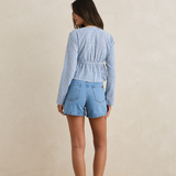 Lola Check Tie Front Long Sleeve