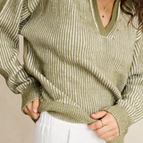 Vista Stripe Collared Sweater
