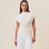 Serene Draped Top in Cream