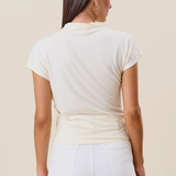Serene Draped Top in Cream