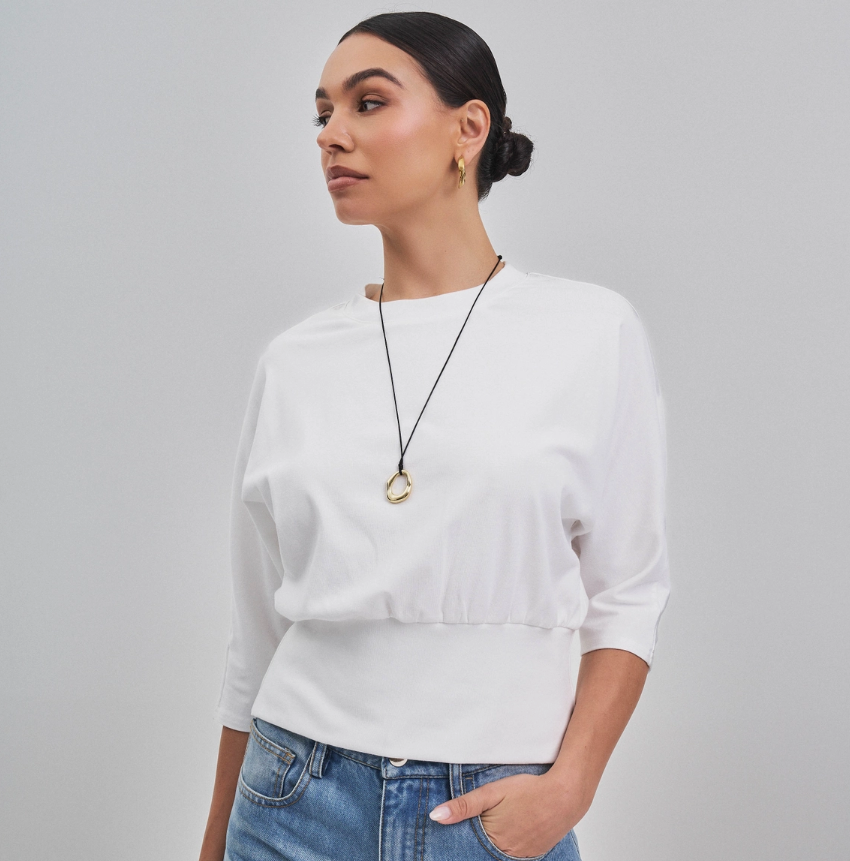 Atlas 3/4 Sleeve Cotton Knit Top