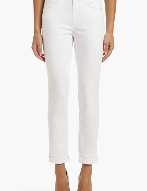 MAVI Kathleen Mid-Rise Slim Boyfriend Jean in White