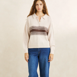 Strata Knit Collard Sweater