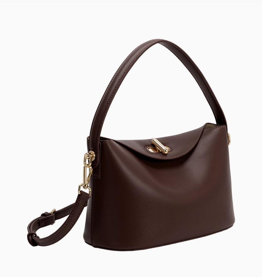 Melie Bianco Lana Espresso Recycled Vegan Leather Crossbody