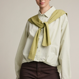 Button Down Shirt with Knit Scarf Set