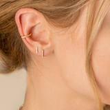 Pave Bar Studs in Gold