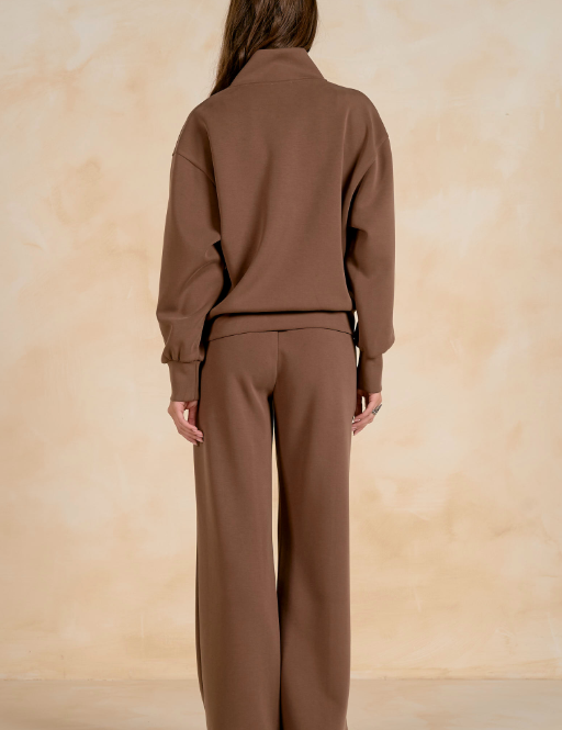 Around Town Quarter Zip in Light Brown