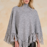 Gretchen Poncho Sweater with Fringe